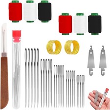 Big Eye Steel Sewing Needles Kit,37Pcs Sewing Tool Set-Steel Needles,Thread Ripp picture