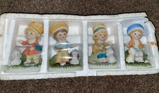 Complete set Vintage Homco #1430 3-1/2 Inch Girls & Boys with Puppy Figurine picture