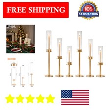 Versatile Gold Candle Holder Set of 6 for Romantic Dinner & Festive Decor picture