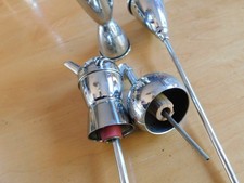 Vintage Lot of MCM Barware - Jigger Pourer Stopper Spoon Shot Chrome picture