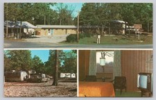 Ponderosa Motel Trailer Park Hardy Arkansas Ozarks Vintage Postcard 1960s 70s picture