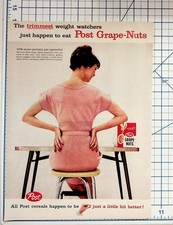 Vintage 1960s Post Grape-Nuts Cereal Magazine Ad Weight Watchers picture