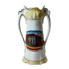 OTTUMWA IOWA Souvenir FEDERAL Porcelain Trinket CHINA ANTIQUE  PAINTED VASE picture
