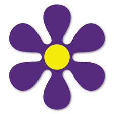 Purple and Yellow 70's Flower Magnet picture