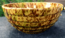 Antique Vintage Stoneware Spongeware Beehive Bowl 8