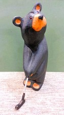 Big Sky Bears Jeff Fleming Hand-Carved Solid Wood Bear Golfer w/Club, 19” Tall picture