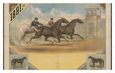 Harness Race 1881 Standard Postcard COPY RPPC picture