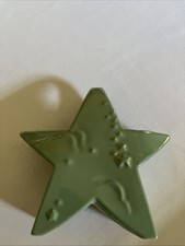 Abingdon Pottery Shooting Star Vase Green.  7 1/2” Tall By 8” Wide. picture