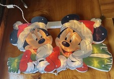RARE DISNEY MICKEY MINNIE CHRISTMAS LIGHT UP IN/ OUTDOOR WINDOW DECOR 18” L@@K picture