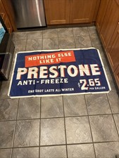 Vintage 1940s-50s Prestone Anti-Freeze Cloth Banner Excellent  36” x 60” picture