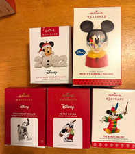 Hallmark Keepsake Disney Mickey Mouse Christmas Tree Ornaments Lot of 5 picture