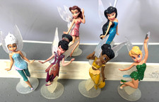 Disney Tinker bell & Friends Fairies PVC Plastic Figures Cake Topper Lot 6 READ picture
