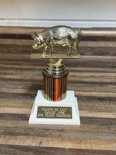 Vintage 1988 Cochon De Lait Festival Parade Trophy 2nd Place Marching Pig Award picture