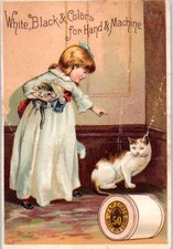 Victorian Trade Cards 1887 J & P Coats White, Back & Colors Thread picture