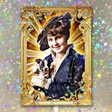 Florence Lawrence Holographic Golden Icon Art Card 01/10 Starpop Signed Print picture