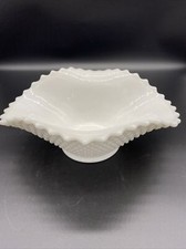 Westmoreland White Milk Glass Oval Diamond Hobnail  Serving Bowl picture