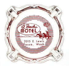 Vintage Glass Marketing Ashtray / El Rancho Motel / Pasco Washington WA picture