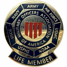 Vintage MOAA Life Member Lapel Pin Military Officers Association Enamel picture