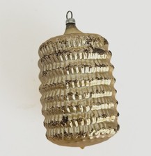 Vintage Embossed Bumpy Gold Glass Ornament Black Mica MCM Kitsch picture