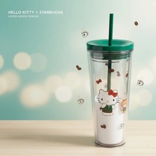 New Limited Edition Starbucks Hello Kitty Cold Cup Tumbler 2025 Acrylic 24oz picture
