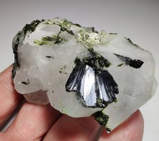 Epidote crystals on Quartz. Balochistan, Pakistan. 258 grams. picture