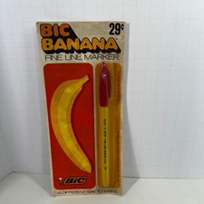 Vintage Bic Banana Fine Line Marker Red Ink FL-29 1970s New Old Stock Sealed picture