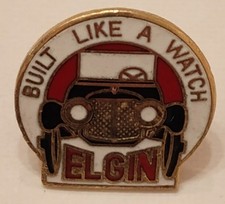 Vintage Built Like A Watch Elgin Automobile Lapel Pin picture