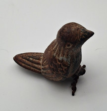 Miniature Vintage Metal Bird Perched on a Branch Sculpture WOW picture
