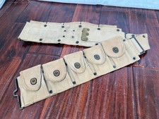 Vintage Original WWII? US ARMY 10 Pocket Ammo Belt Cartridge Belt Field Gear picture