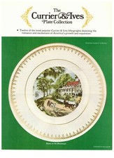 Vintage 1977 Currier & Ives Plate Collection Print Advertisement Collector Plate picture