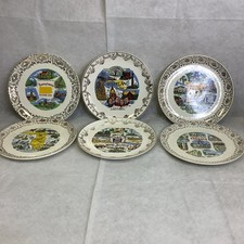 Lot Of Six Vintage State Collector Plates Penn, Maryland, Maine, Fl, N Jersey GA picture