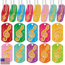 Liliaafar 60 Set Music Theme Dog Tags Student Incentive Necklaces Bulk Acrylic picture