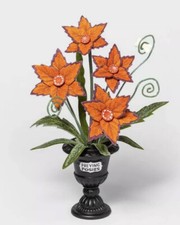 Hyde And Eek Boutique Orange Preying Posies Faux Plant In Black Planter 2020 picture