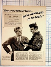 1940s National Guard WWII Era Magazine Ad Recruitment Ephemera Military picture