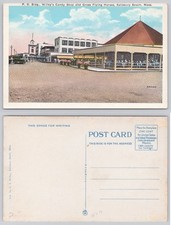 Salisbury Beach MA P.O. Bldg. Willey's Candy Shop Gross Flying Horses Postcard picture