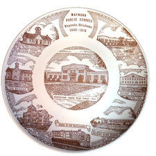 Vtg Waynoka Oklahoma Public Schools 1895 To 1978 Souvenir Plate 10in USA EUC  picture