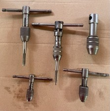 Vintage 5 Piece Sliding T-Handle Tap Wrench USA Machinist Tool Asst. Lot picture