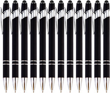 12 Pieces Black Ballpoint Pen with Stylus Tip, 2 in 1 Stylus Pen, Premium Metal picture