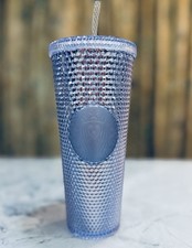 Starbucks 2019 Holiday Silver Platinum Bling Studded 24oz Venti Cold Cup Tumbler picture