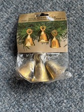Vintage Solid Brass Bells. Set Of 3 New Original Packaging. Made in India picture