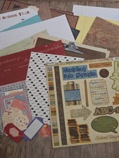 Vintage NOS Schoolhouse Theme Die-Cut Ephemera Bag & Accent Lot picture