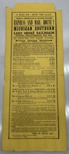 RARE 1856 Michigan Southern Railroad Bulletin  Pre-Civil War Map - Chicago Print picture