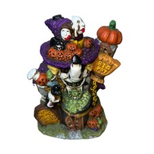 Vtg halloween house Haunted Hollow Village Pot Porcelain witchy pumpkin ghost picture