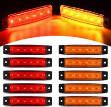 Luz Marcador Lateral 10 Piezas Ambar Rojo 38 Pulgadas LED 12V Remolque Camion picture
