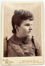 1890s Antique Photo Santa Rosa California Woman Ross Studio Cabinet Card picture