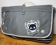 Chococat- Y2K Sanrio- Large Blue Gray Striped Messenger Bag 2008-RARE-NEW W/ TAG picture