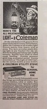 Coleman Wichita KS All-Wrather Light Gas Lantern Stove Vintage Print Ad 1938 picture