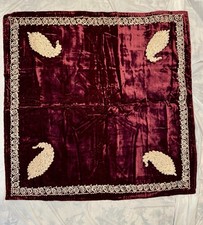 Vintage Dark red/maroon velvet Tablecloth picture