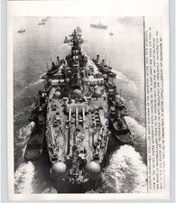 USS North Carolina Battleship Towed to Bayonne Navy Yard 1948 Press Photo picture