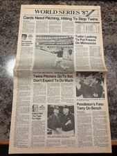 1987 Minnesota Twins World Series Newspaper. Kirby Puckett picture